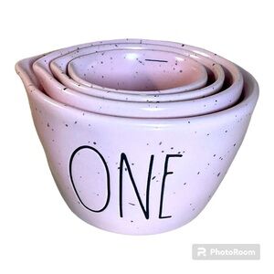 Rae Dunn measuring cups pink speckled